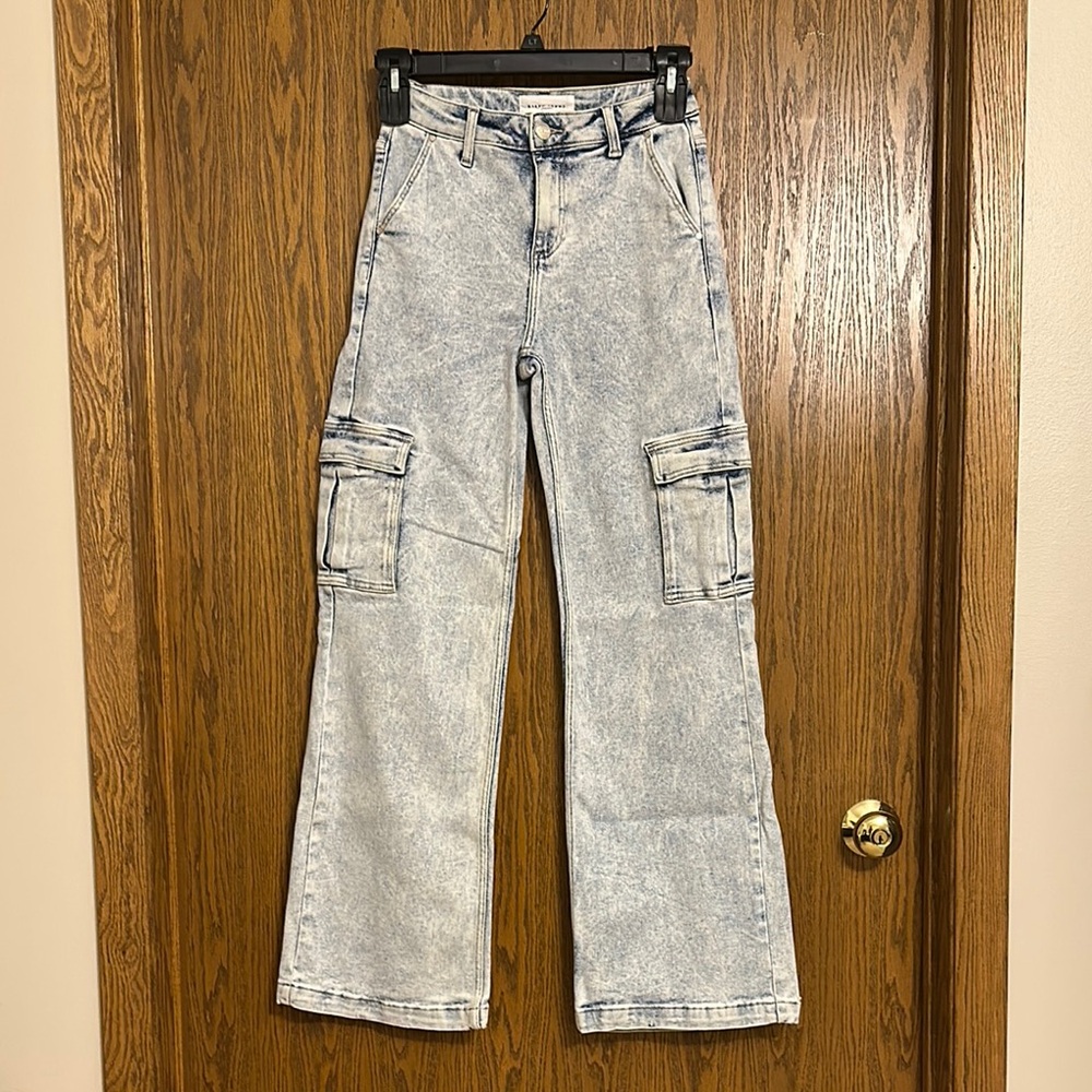 Risen Jeans Acid Wash Cargo Jeans